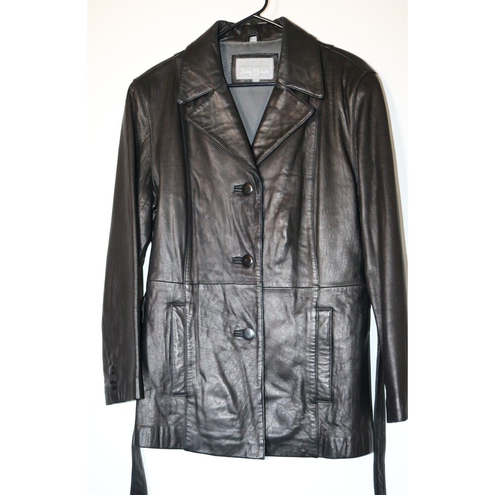 Juliet Michelle by Adler Women's Large Lambskin Leather Jacket Black Luxury - Picture 2 of 14